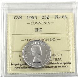 25-cent 1963 ICCS Certified PL-66 Ultra Heavy Cameo