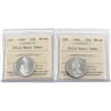 Image 1 : 25-cent 1964 & 1965 both ICCS Certified MS-64 ULTRA HEAVY CAMEO!
