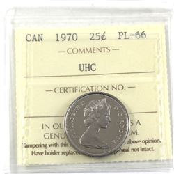 25-cent 1970 ICCS Certified PL-66 Ultra Heavy Cameo