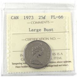 25-cent 1973 Large Bust ICCS Certified PL-66!
