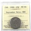 Image 1 : 25-cent 1999 September Mule ICCS Certified MS-66 Numismatic BU.