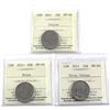 Image 1 : 25-cent 2011 Falcon, Bison & Coloured Orca ICCS Certified MS-66. 3pcs