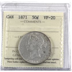 50-cent 1871 ICCS Certified VF-20.