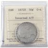 Image 1 : 50-cent 1872-H Inverted A/V ICCS Certified G-4. Full Date and lettering with some small rim bumps.