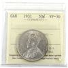 Image 1 : 50-cent 1931 ICCS Certified VF-30. A great mid-grade coin with hints of mint luster.