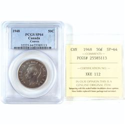 50-cent 1948 Convex PCGS/ICCS Certified SP-64. *KEY DATE* An attractive coin with subtle violet toni