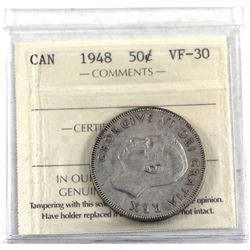 50-cent 1948 ICCS Certified VF-30.