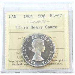 50-cent 1964 ICCS Certified PL-67 Ultra Heavy Cameo. Tied for finest known!