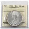 Image 1 : Silver $1 1936 ICCS Certified MS-64.