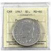 Image 1 : Silver $1 1947 Pointed 7 with Dot ICCS Certified MS-60