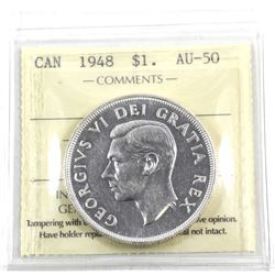 Silver $1 1948 ICCS Certified AU-50! A nice problem free example of this highly sought after Key Dat