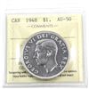 Image 1 : Silver $1 1948 ICCS Certified AU-50! A nice problem free example of this highly sought after Key Dat