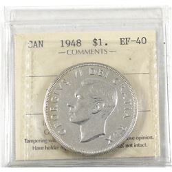 Silver $1 1948 ICCS Certified EF-40 *Key Date!!*