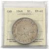 Image 1 : Silver $1 1948 ICCS Certified EF-40. A Great problem free example of the Key Date Issue!
