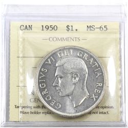 Silver $1 1950 ICCS Certified MS-65!