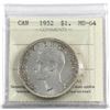 Image 1 : Silver $1 1952 NWL ICCS Certified MS-64.