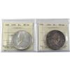 Image 1 : Silver $1 1959 & 1960 ICCS Certified MS-64. 2pcs