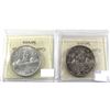 Image 2 : Silver $1 1959 & 1960 ICCS Certified MS-64. 2pcs