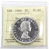 Image 1 : Silver $1 1960, ICCS Certified PL-66 Heavy Cameo! A Blast white mirror coin with near flawless field