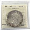 Image 1 : Silver $1 1961 ICCS Certified MS-65