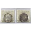 Image 1 : Silver $1 1961 & 1962 ICCS Certified MS-64. 2pcs