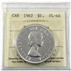 Image 1 : Silver $1 1962 ICCS Certified PL-66 Heavy Cameo!