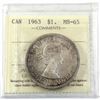 Image 1 : Silver $1 1963 ICCS Certified MS-65. Light Golden tones over lustrous fields.