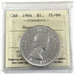 Silver $1 1964 ICCS Certified PL-66 Heavy Cameo