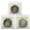 Image 1 : Silver $1 1965 LgeBds Blunt 5 SmBds Blt 5, & SmBds Ptd 5 all ICCS Certified MS-64 lightly toned (3pc