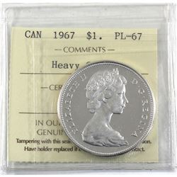 Silver $1 1967 ICCS Certified PL-67 Heavy Cameo. TOP GRADE!