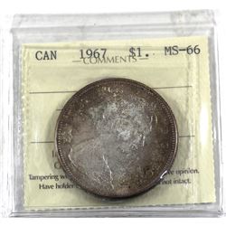 Silver $1 1967 ICCS Certified MS-66.