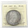 Image 1 : Silver $1 1967 ICCS Certified MS-65. Light toning throughout with exceptional field quality.