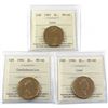Image 1 : Loon $1 1987, 1992 Confederation & 1996 ICCS Certified MS-66. 3pcs