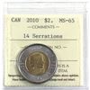 Image 1 : $2 2010 14 Serrations ICCS Certified MS-65.