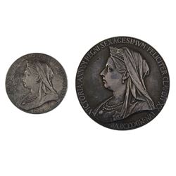 1837-1897 Queen Victoria Diamond Jubilee Medals - Small and Large Silver Versions. Small version 25m