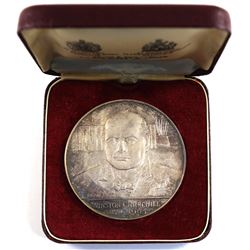 1874-1965 Sir Winston Churchill Silver Medallion (Toned). This Medallion was issued to Commemorate R