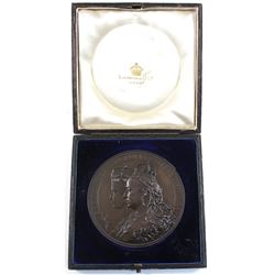 British Medal, 1887 Golden Jubilee of Queen Victoria, Near pristine condition! by A. Scharff. 80mm.