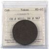 Image 1 : Token 1838 Nova Scotia Trade & Navigation CH# NS-22, BR# 967 ICCS Certified MS-60.