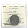 Image 1 : Test Token TT-25.6B, 25-cent 1965 ICCS Certified MS-62.
