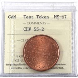Token 1999-2000 Saleman Sample, CH# SS-2 2-ply copper-plated Steel ICCS Certified MS-67!