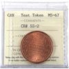 Image 1 : Token 1999-2000 Saleman Sample, CH# SS-2 2-ply copper-plated Steel ICCS Certified MS-67!