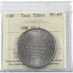 Token 1999-2000 Salesman Sample, CH# SS-6 Multi-ply Nickel-plated Steel ICCS Certified MS-67!
