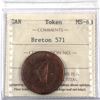 Image 1 : Token Gagnon & Cie, St. Roch Quebec, BR# 571 ICCS Certified MS-63. Nice Red coin with lots of Mint L