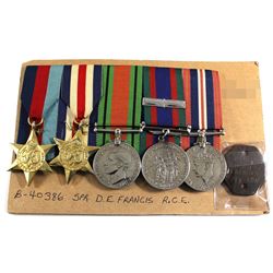 Voluntary WWII Medal, 1939-1945 War Medal, 1939-1945 Defence Medal, The 1939-1945 Star, The France a