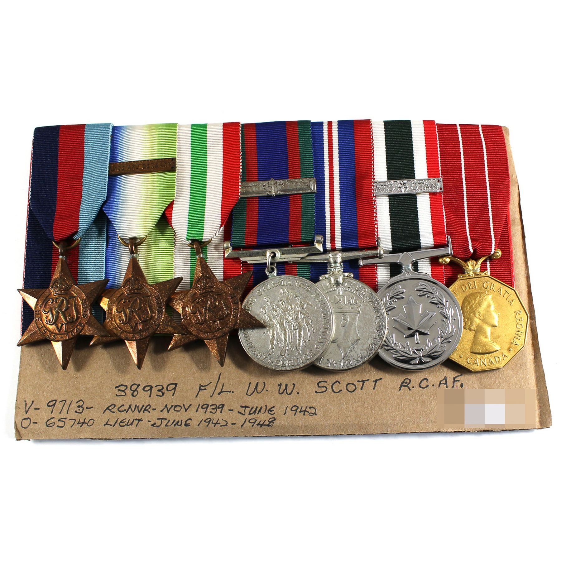 Named EIIR Canadian Forces Decoration Medal, Voluntary WWII Medal, 1939