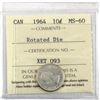 Image 1 : 10-cent 1964 with 180 Degree Die Rotation ICCS Certified MS-60.