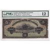 Image 1 : 700-10-02 1906 Sterling Bank of Canada $5, Various-Somers, S/N:146548 PMG F-12. Note has been trimme