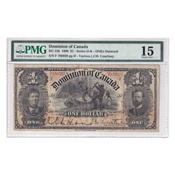 DC-13b 1898 Dominion Of Canada $1, Series F, Outward ONE's, Various-Courtney, S/N: 788920-D, PMG Cer
