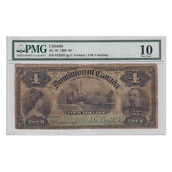 DC-16 1900 Dominion Of Canada $4, Various-Courtney, S/N: 013205-C, PMG Certified VG-10! Scarce Note