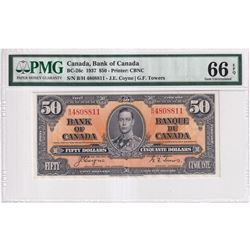 BC-26c 1937 Bank of Canada $50, Coyne-Towers S/N: B/H4808811, PMG Certified GEM UNC-66 EPQ! A superi